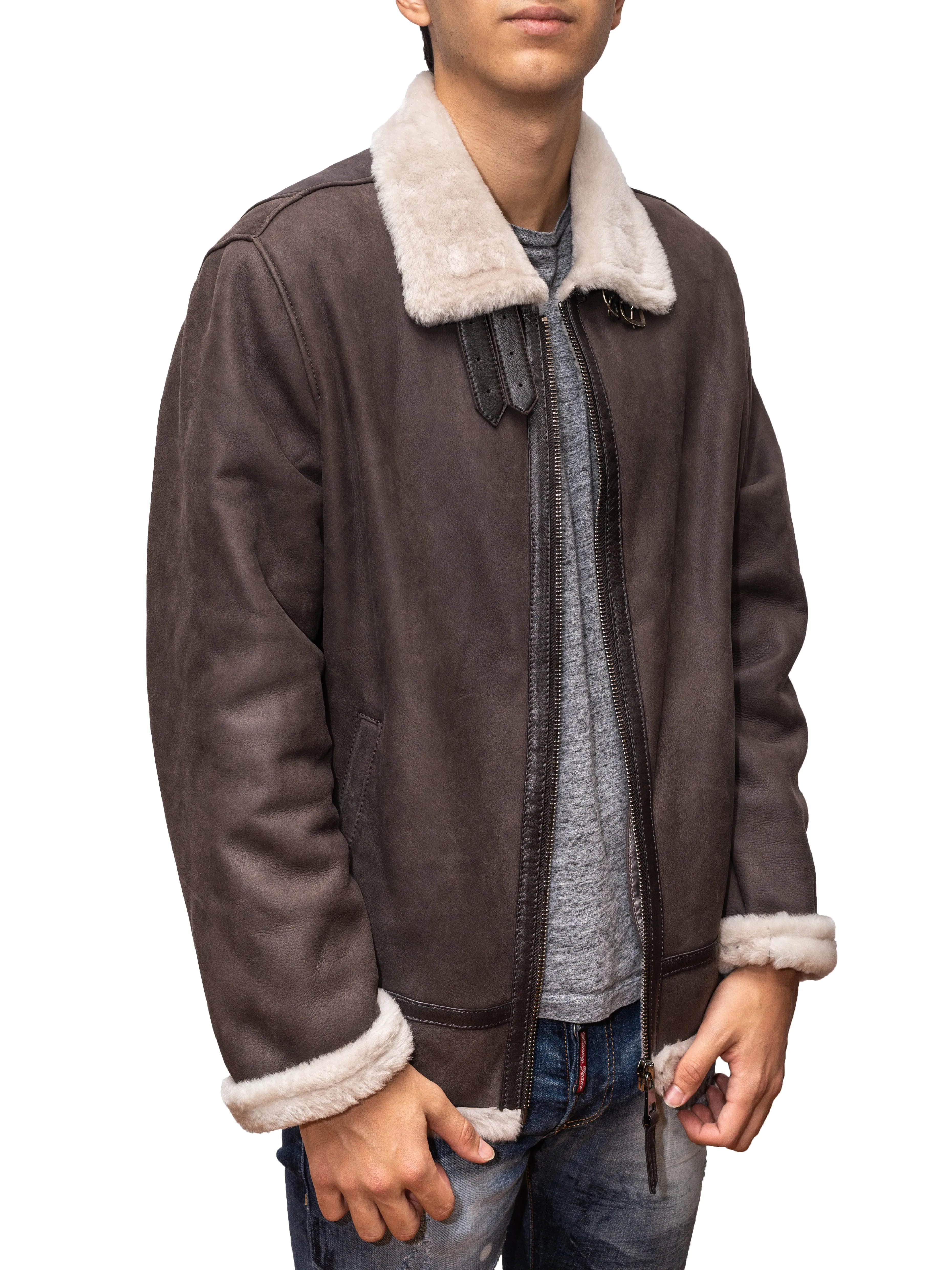 Shearling Jacket - Dark Brown