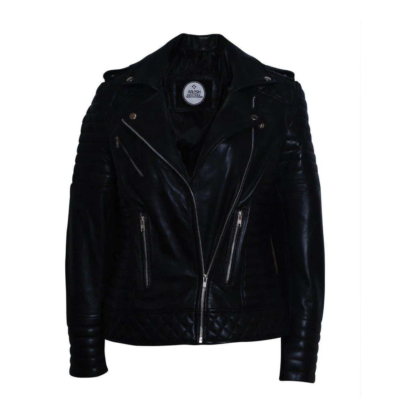 Stylish Black Leather Jacket for Women with Long Sleeves - Women Leather Jacket