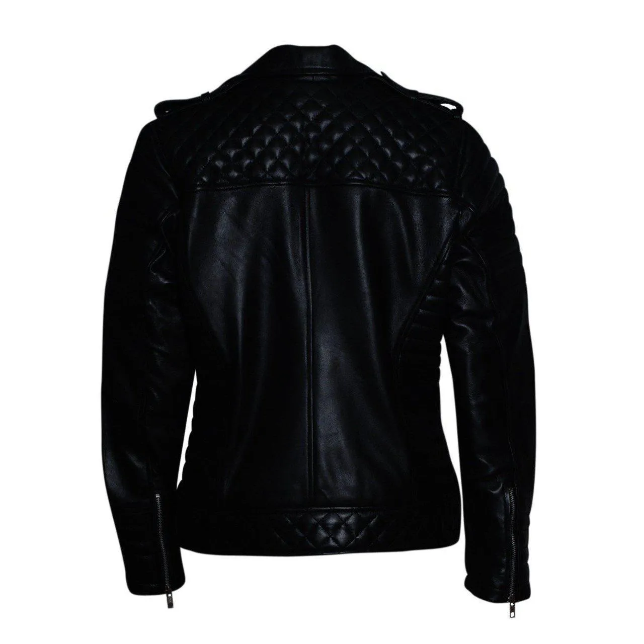 Stylish Black Leather Jacket for Women with Long Sleeves - Women Leather Jacket