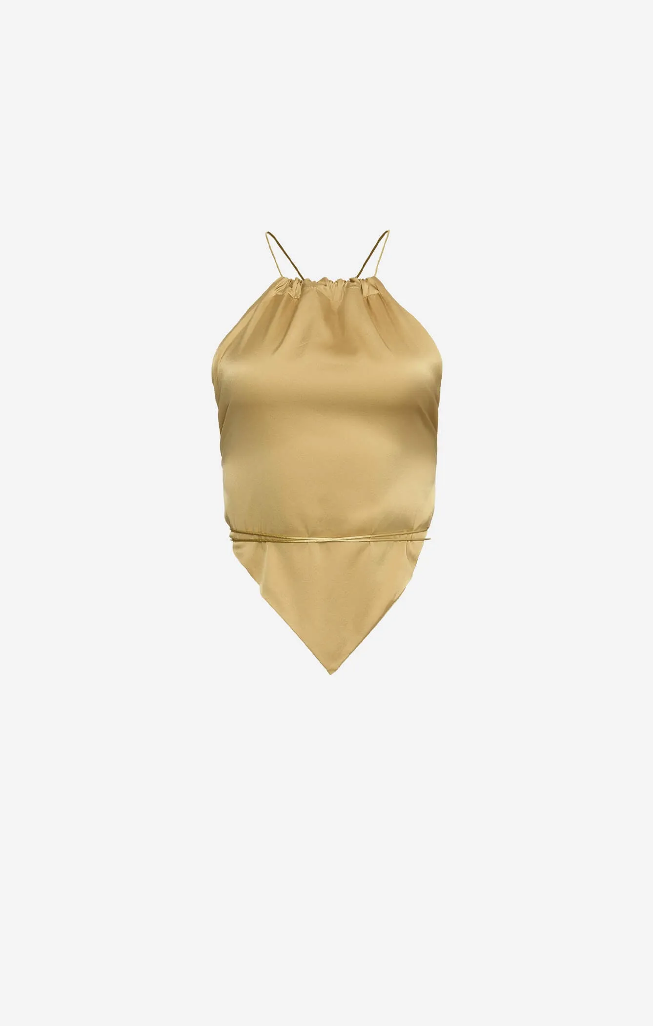 THE SILK TIE TOP - GOLD