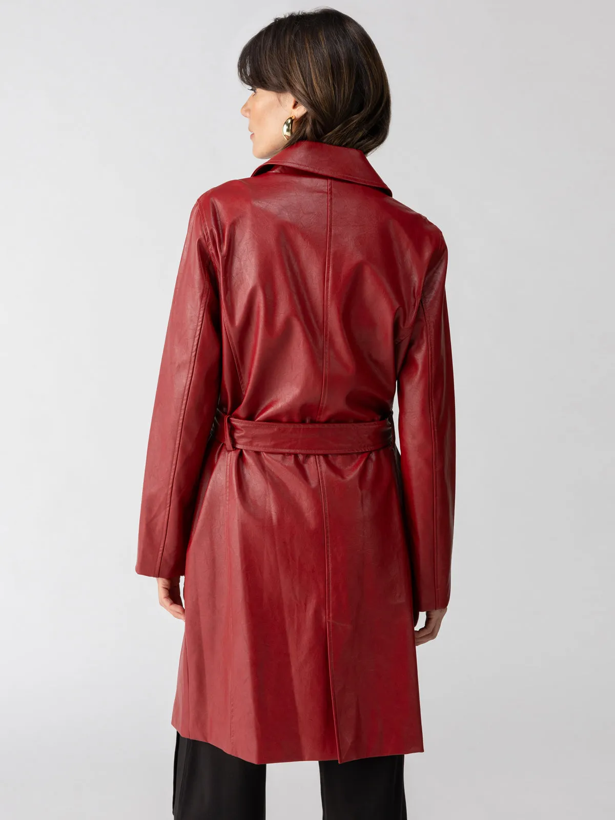 Vegan Leather Coat Garnet