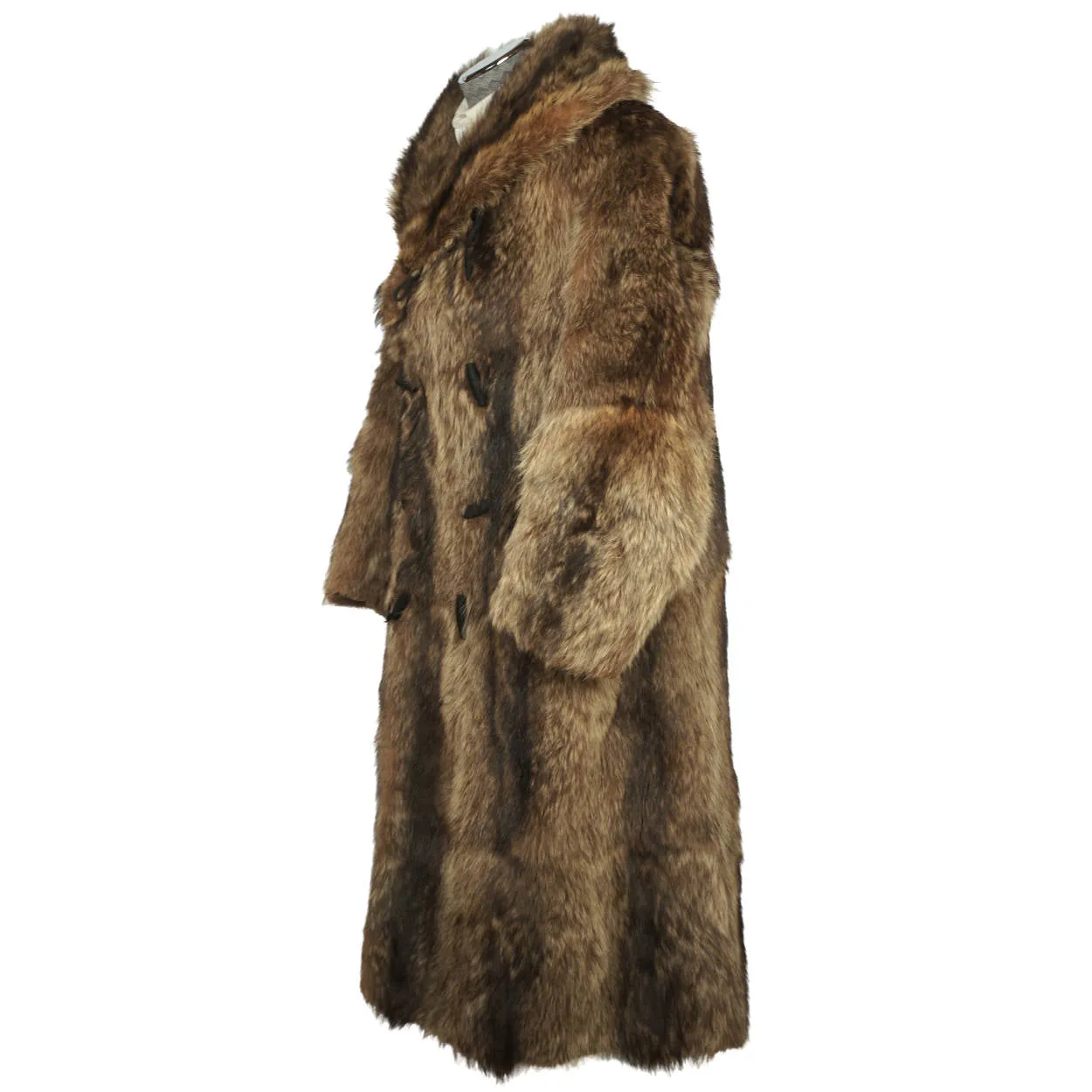 Vintage 1920s Mens Raccoon Fur Coat Ivy League Football Fan Size L