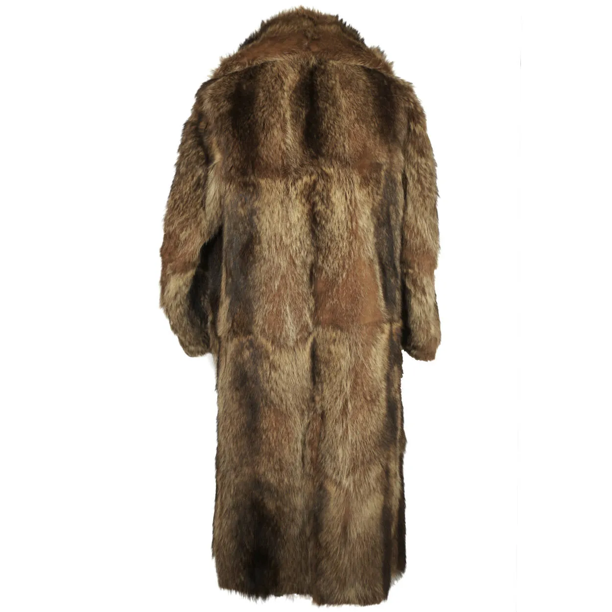 Vintage 1920s Mens Raccoon Fur Coat Ivy League Football Fan Size L