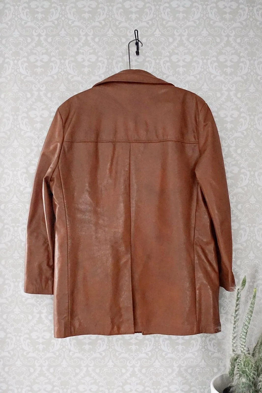 Vintage Caramel  Leather Blazer