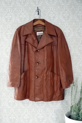 Vintage Caramel  Leather Blazer