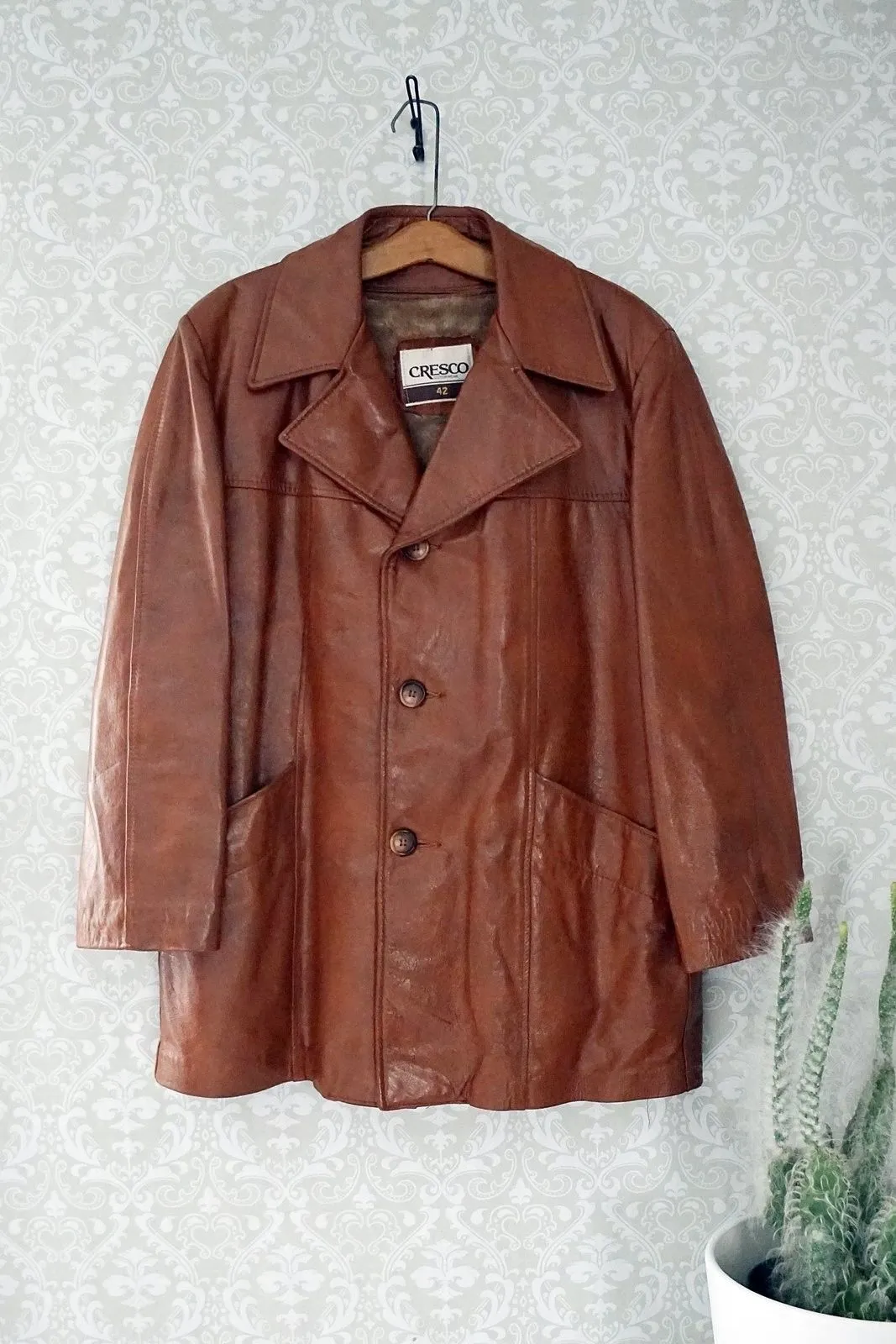 Vintage Caramel  Leather Blazer