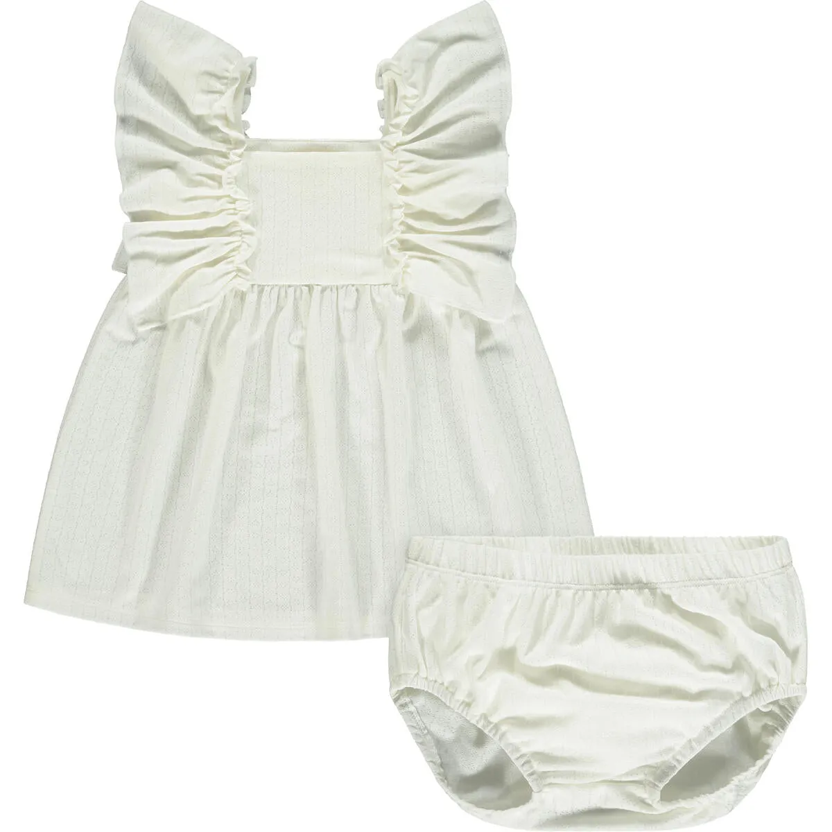 White Ruffle Dress/Bloomer Set