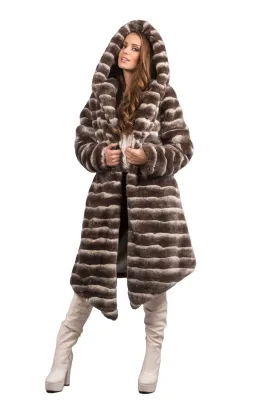 Women's Desert Warrior Coat in "Coffee & Cream" Chinchilla