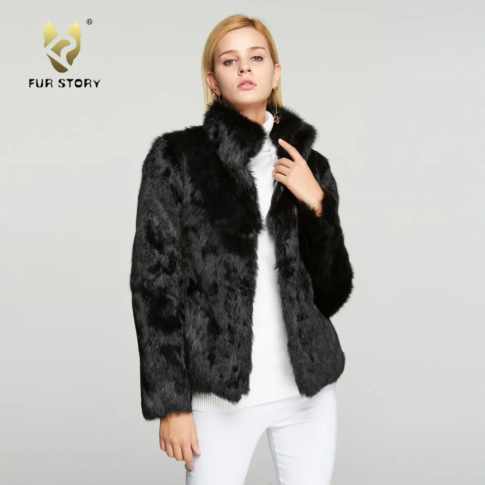 Women's  Real Rabbit Fur Coat Winter Real Fur Jacket  151249