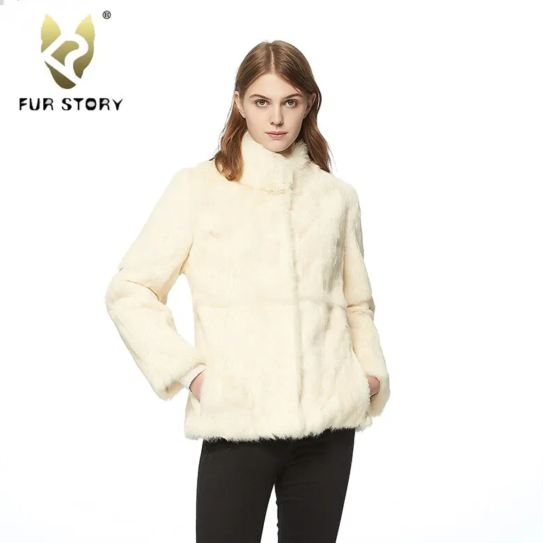 Women's  Real Rabbit Fur Coat Winter Real Fur Jacket  151249