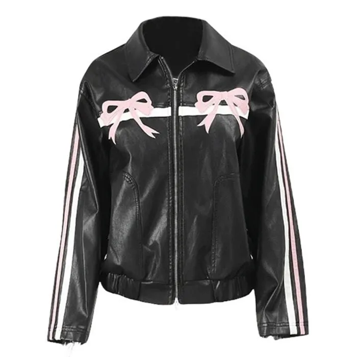 Y2K Bow Motorcycle Jacket