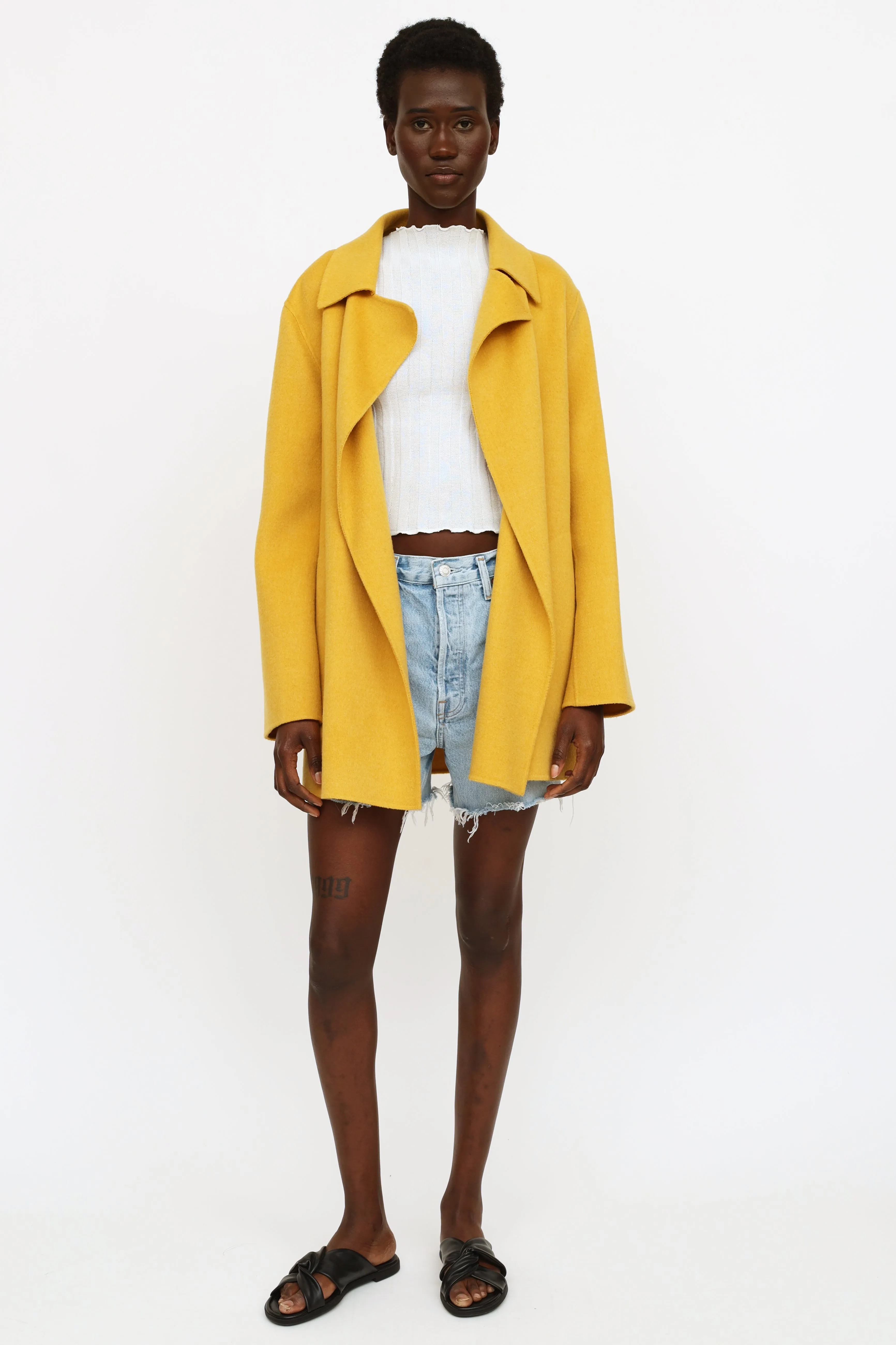 Yellow Wool & Cashmere  Coat